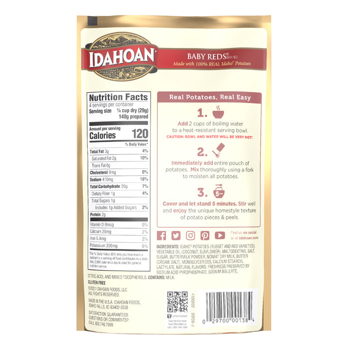 Back image of Idahoan® Baby Reds® Mashed Potatoes